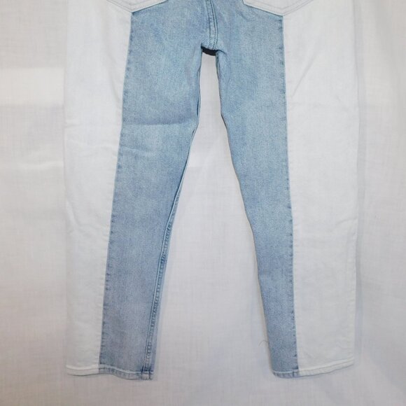 GAP High Rise Straight Crop Tonal Spliced Color Block Button Fly jeans Womens 25 - Picture 8 of 12